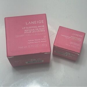LANEIGE Lip Sleeping Mask Berry set full size and mini travel size NEW